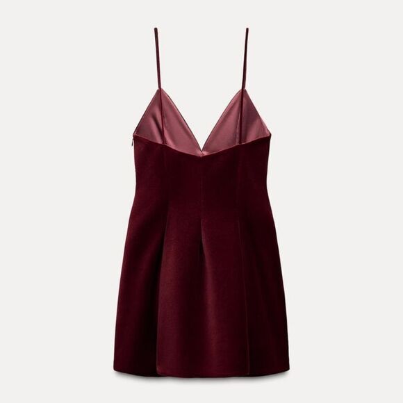 NWT ZARA SHORT VELVET DRESS VOLUMINOUS - Picture 10 of 17